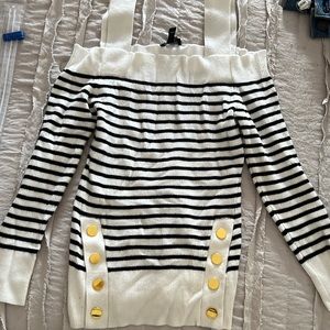 Express striped off the shoulder sweater